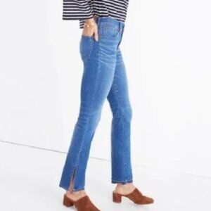 MADEWELL CALI DEMI-BOOT SPLIT HEM high rise stretch denim flared jeans sz 26